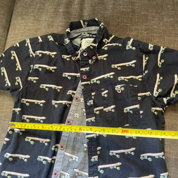 Sunrise Kingdom Kids Skateboard Button Down Navy Size Small/8 - Picture 8 of 8